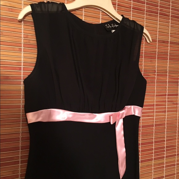 Little Black Dress with Pink Bow Size 6