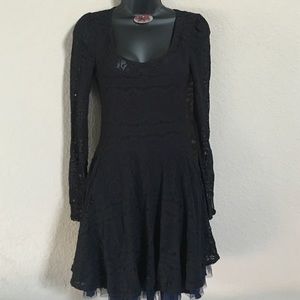 Free People Beautiful Rare Black Lace Flare
