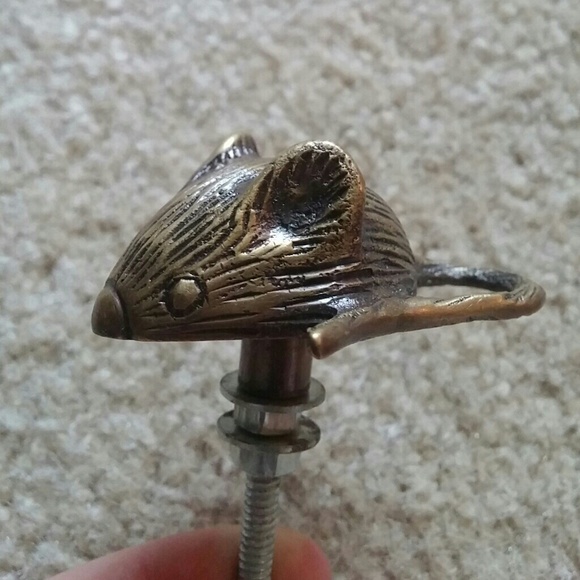 Brass Tone Mouse Drawer Pulls/ Door Knobs set of 2