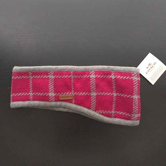 Coach Tattersall Berry and Grey headband