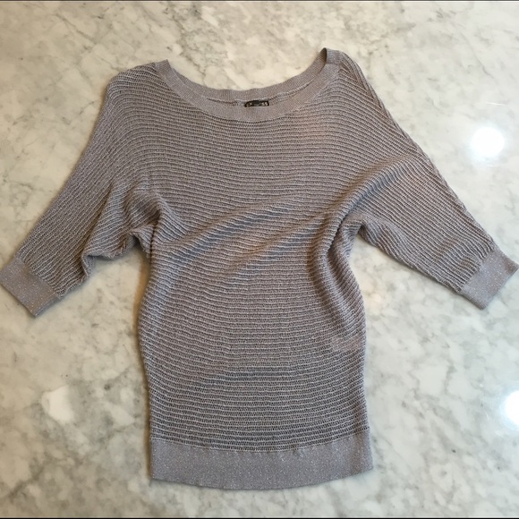 Metallic silver knit sweater