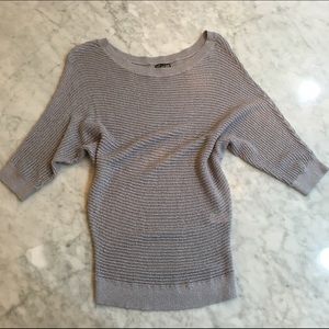 Metallic silver knit sweater