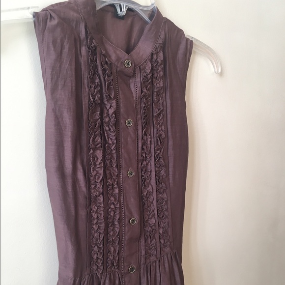 Banana Republic Slip Dress Ruffle Button Front 4