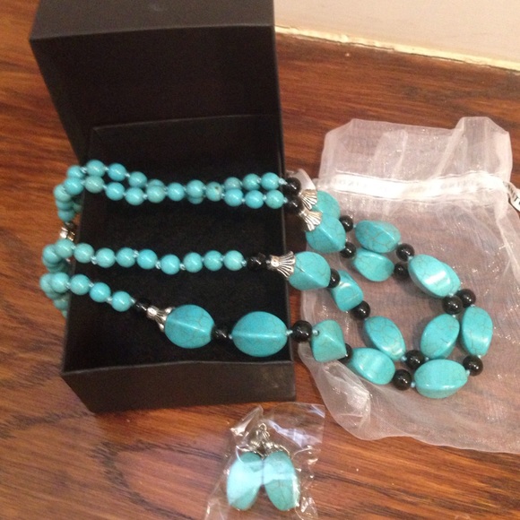 Turquoise Necklace and Earrings