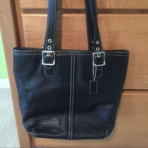 Authentic leather coach bag