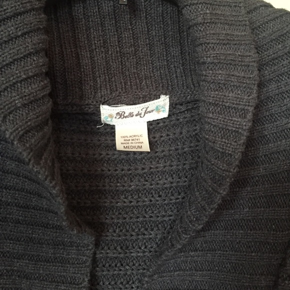 Grey Cardigan w/ belt attached - Picture 4 of 6