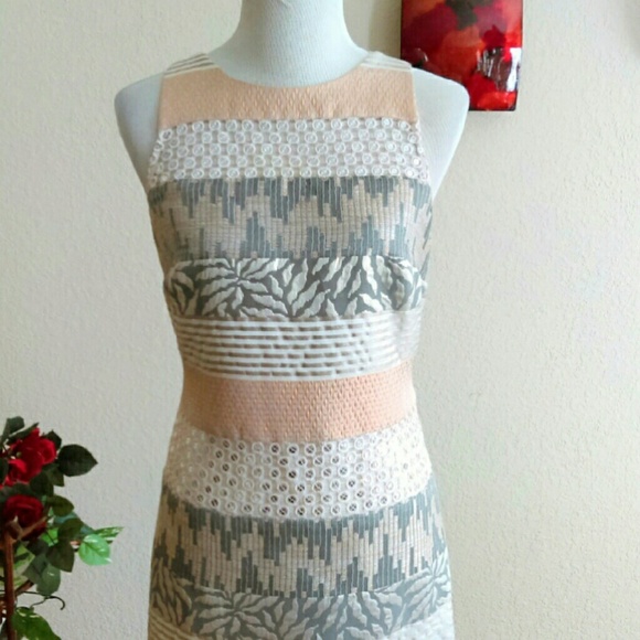 Kay Unger Dresses - ⬇Kay Unger Multi Media Cream/Silver Dress Kay Unger Dresses - ⬇Kay Unger Multi Media Cream/Silver Dress