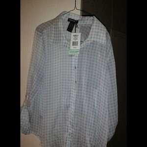 NWT see through button up shirt