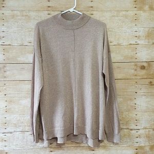 *SOLD on Merc*Long Sleeve Hi-low Taupe Sweater