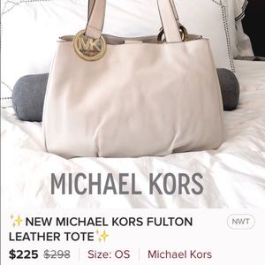 NWT Michael Khors slate gray leather handbag