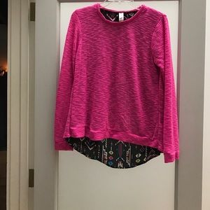 No Boundaries hi low sweater with contrast inset