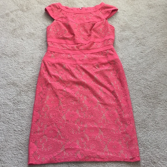 ❗️CLEAN OUT ❗️Rose color dress with tan underlay