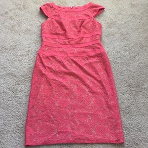 ❗️CLEAN OUT ❗️Rose color dress with tan underlay