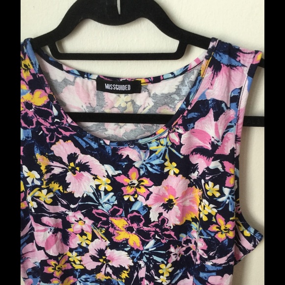 Misguided pink floral dress.