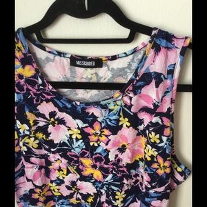 Misguided pink floral dress.