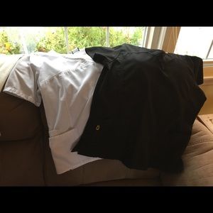 2 pair of L scrub tops