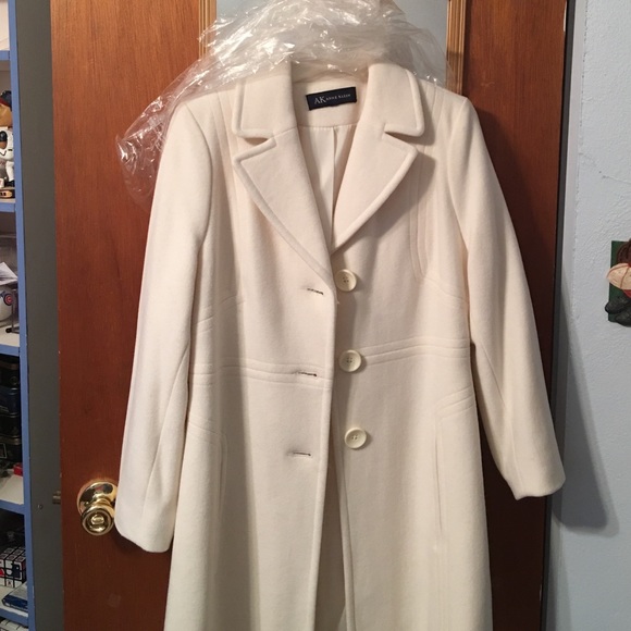 Winter white wool coat