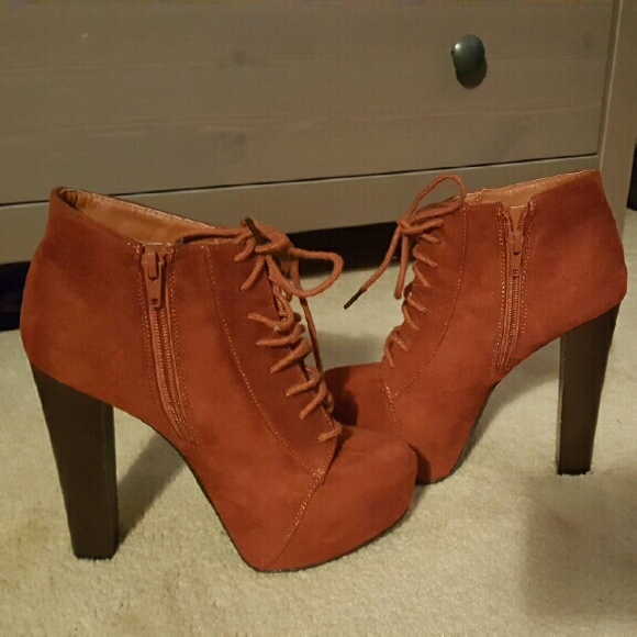 orange brown red platform bootie jeffrey campbell - Picture 2 of 4