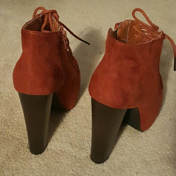orange brown red platform bootie jeffrey campbell - Picture 3 of 4