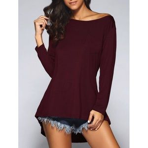 Cute High Low Long Sleeve Shirt