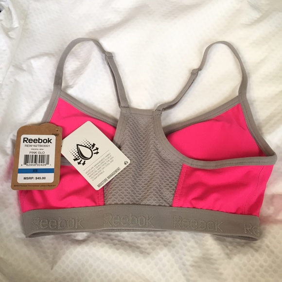 reebok // neon pink sports bra - Picture 3 of 4