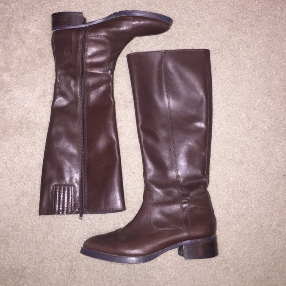 Brown riding boots