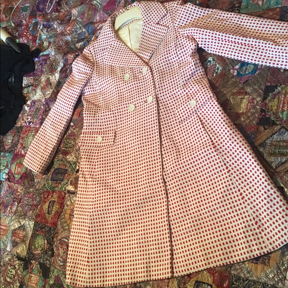 Vintage Embroidered Pea Coat Size M 6 Mod