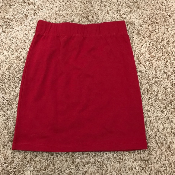 Nollie Cranberry Color Bodycon Skirt