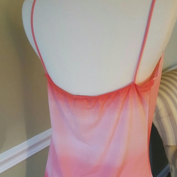 Asymmetrical  Spaghetti strap coral color tank - Picture 4 of 4