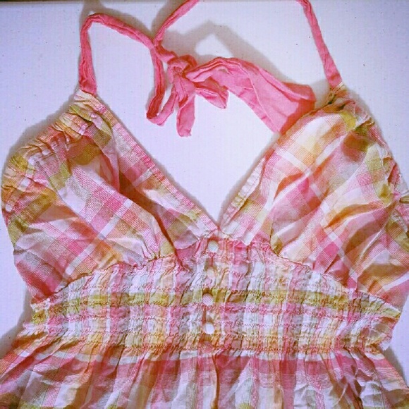 Adorable Poof plaid halter