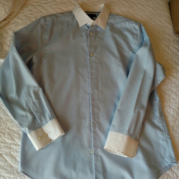 Banana Republic Other - Banana Republic baby blue white collar dress shirt