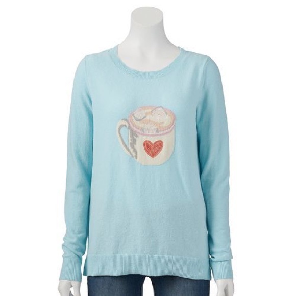 LC Lauren Conrad Hot Cocoa Mug Sweater