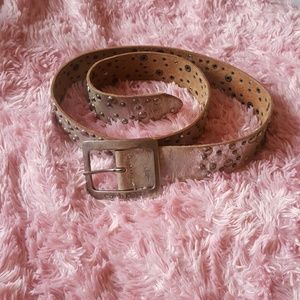 Gray leather calvin klein belt