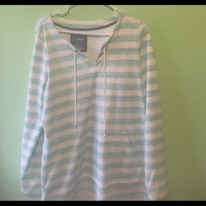 black and mint horizontal striped hoodie