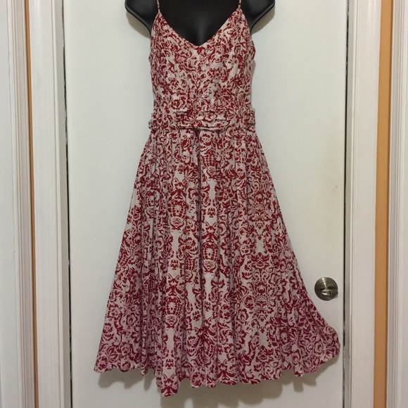 Red and white dress