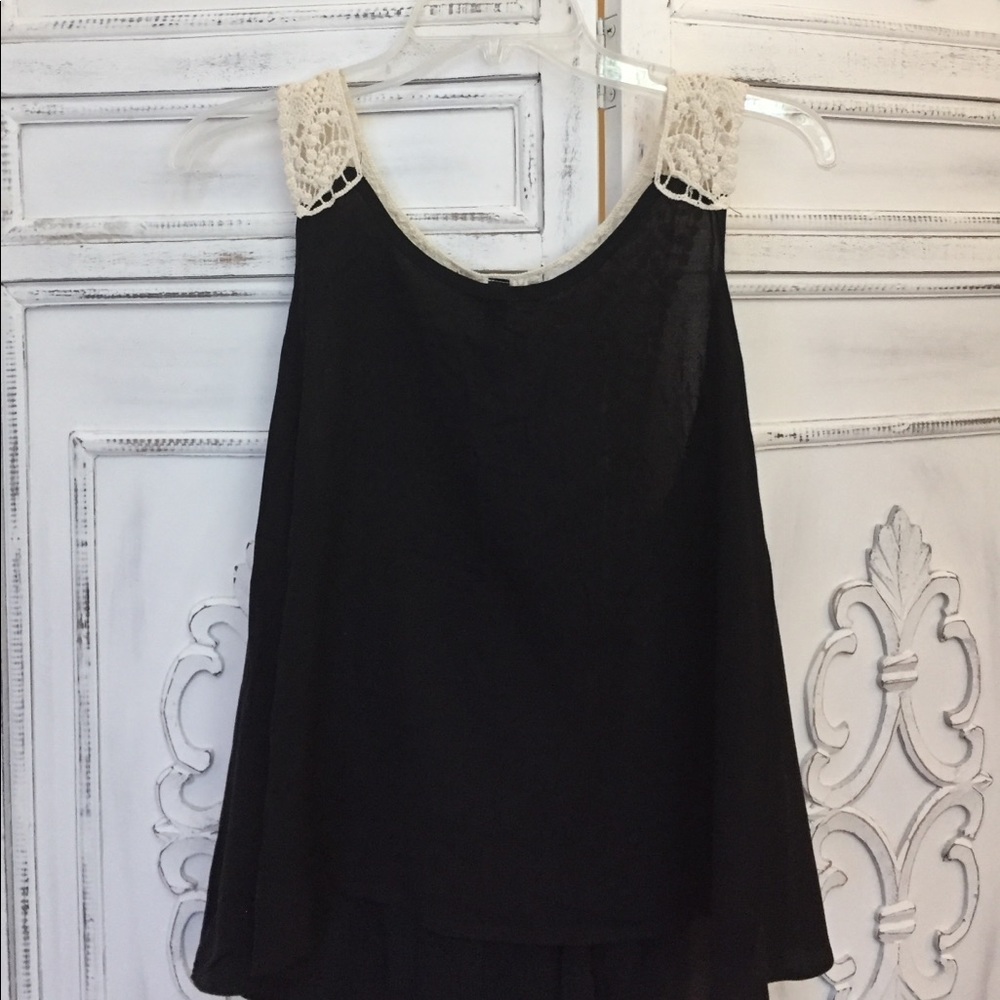 NEW Black Tank Top with Lacy Back