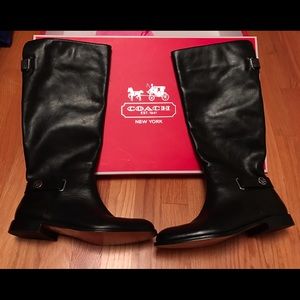 Black Marina Calf Coach Boots