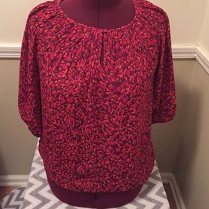 LOFT bubble hem multi-colored blouse