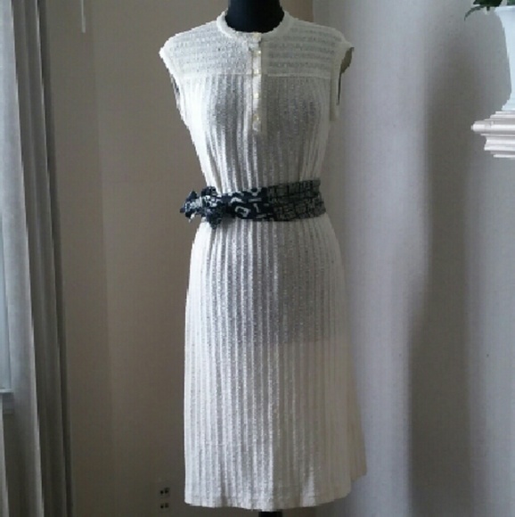 Long button down & belted sweater dress.