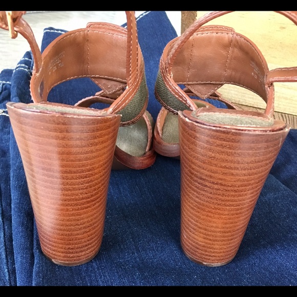 Military Trend -Tory Burch olive Chunky Heels - Picture 3 of 3