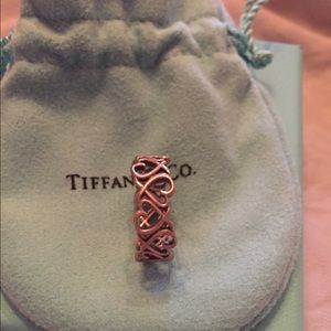 Tiffany sterling silver love hearts ring.