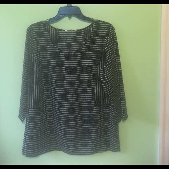 black and white striped top