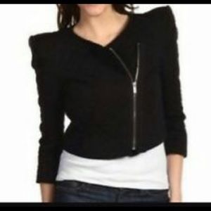 Black bcbg quilted moto jacket