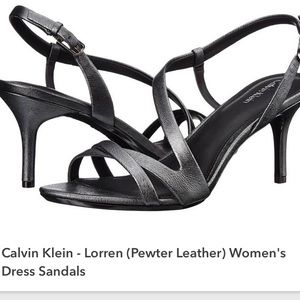 Calvin Klein sz 10 Pewter heeled sandals