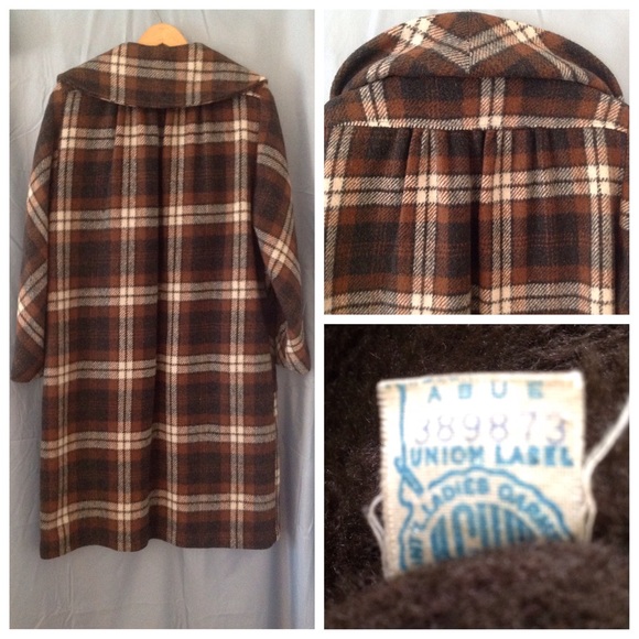 Beautiful vintage 60s/70s plaid coat - Picture 2 of 3