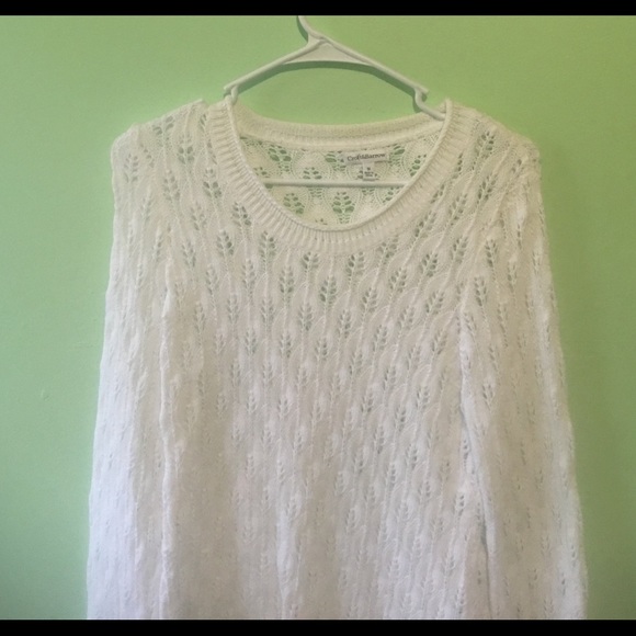 white knit top
