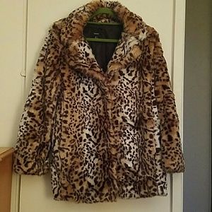 Faux Fur Leopard Coat