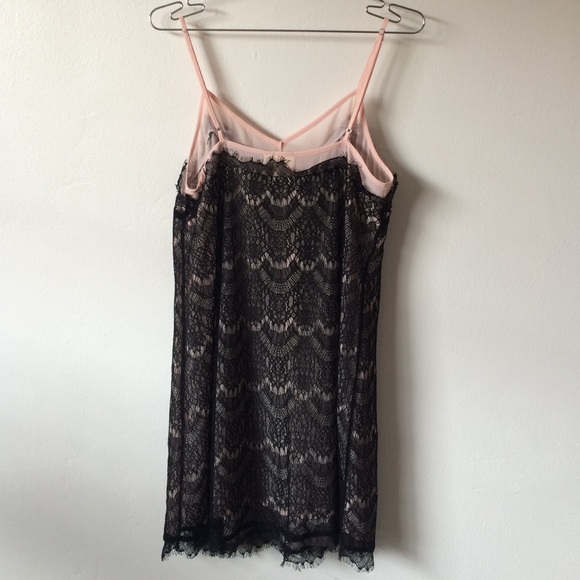 ANTHROPOLOGIE Black Eyelash Lace Slip Dress - Picture 2 of 5