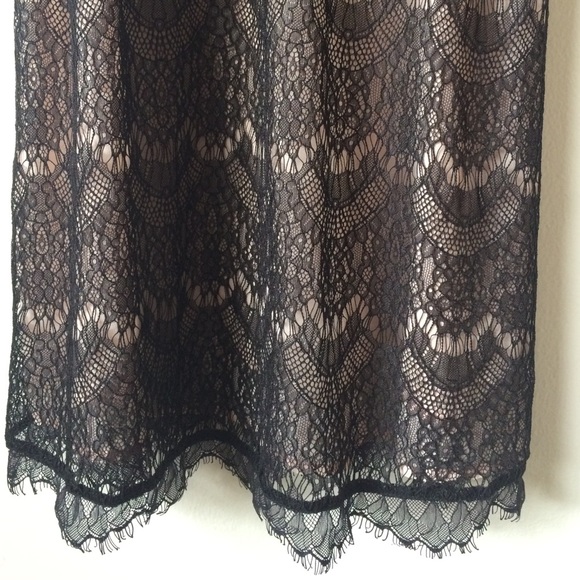 ANTHROPOLOGIE Black Eyelash Lace Slip Dress - Picture 4 of 5