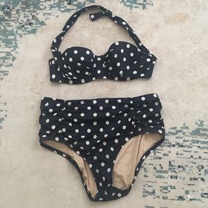 Jcrew polka dot high waisted bikini
